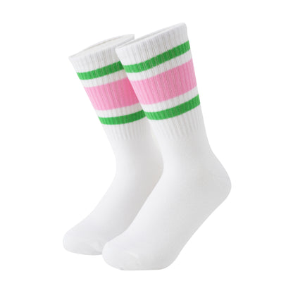 Socken / Wellen Herz - Pink - 6er Set