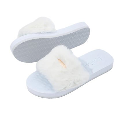 Pantolette / Teddy - Weiß