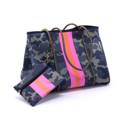 Taschen / Neopren-Shopper Mary - Camouflage Khaki