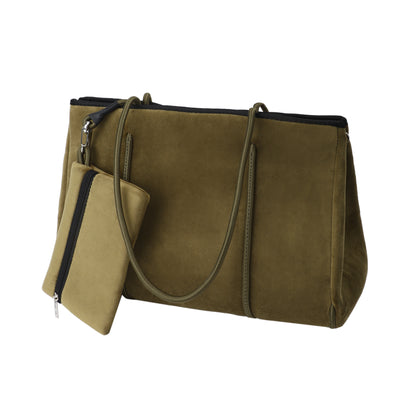 Taschen / Neopren-Samt-Shopper Mary - Khaki