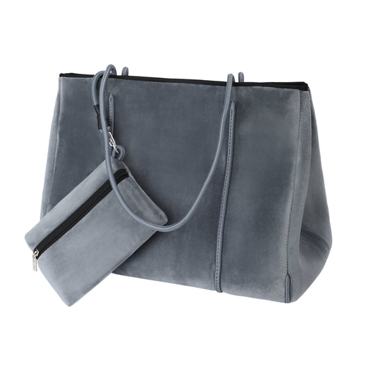 Taschen / Neopren-Samt-Shopper Mary - Grau