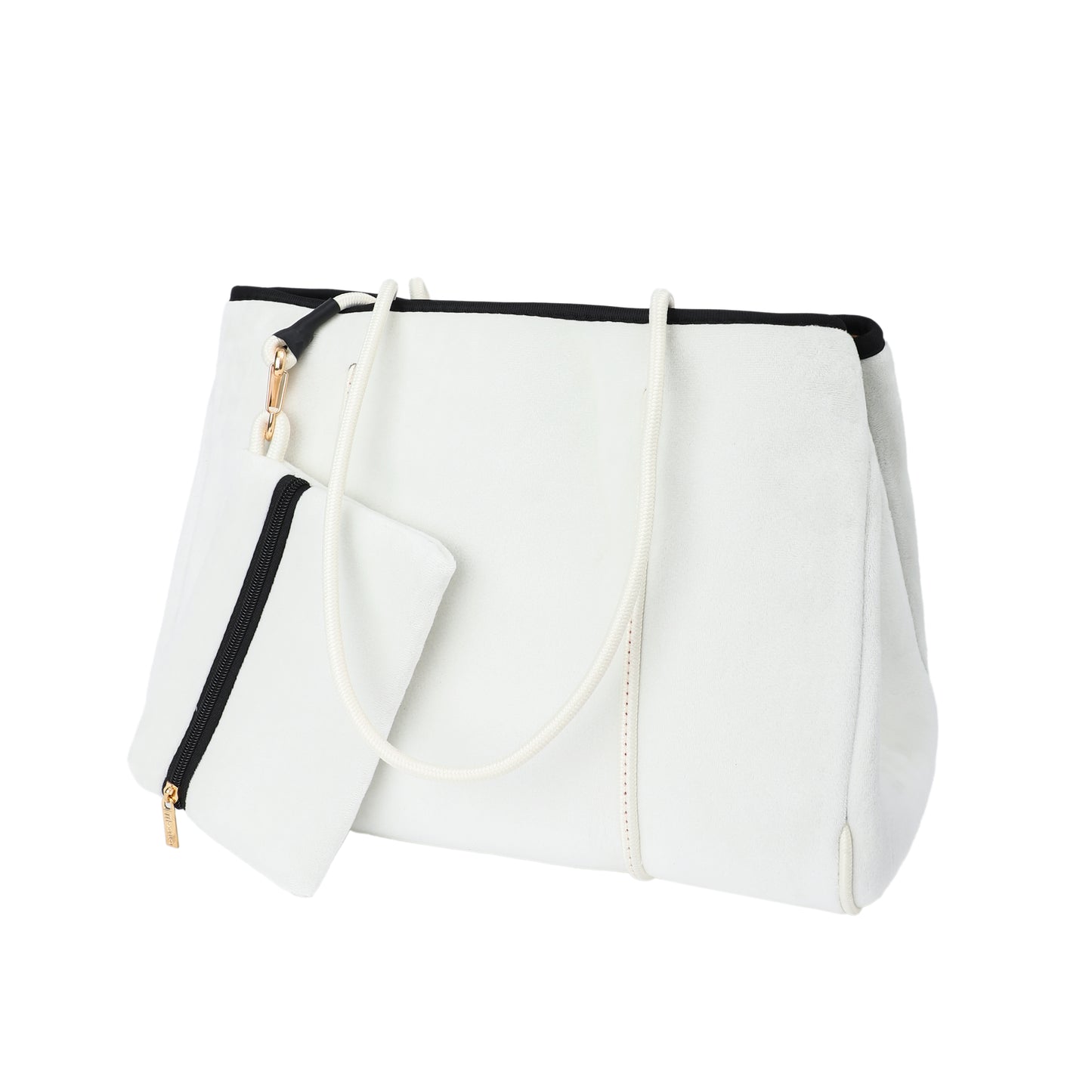 Taschen / Neopren-Samt-Shopper Mary - Weiß