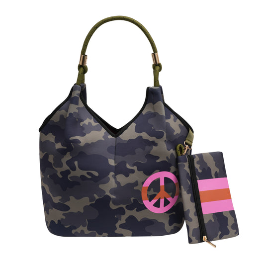 Taschen / Neopren-Tasche Nina - Camouflage Khaki