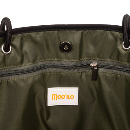 Taschen / Neopren-Samt-Tasche Lilly - Schwarz-Camouflage Khaki