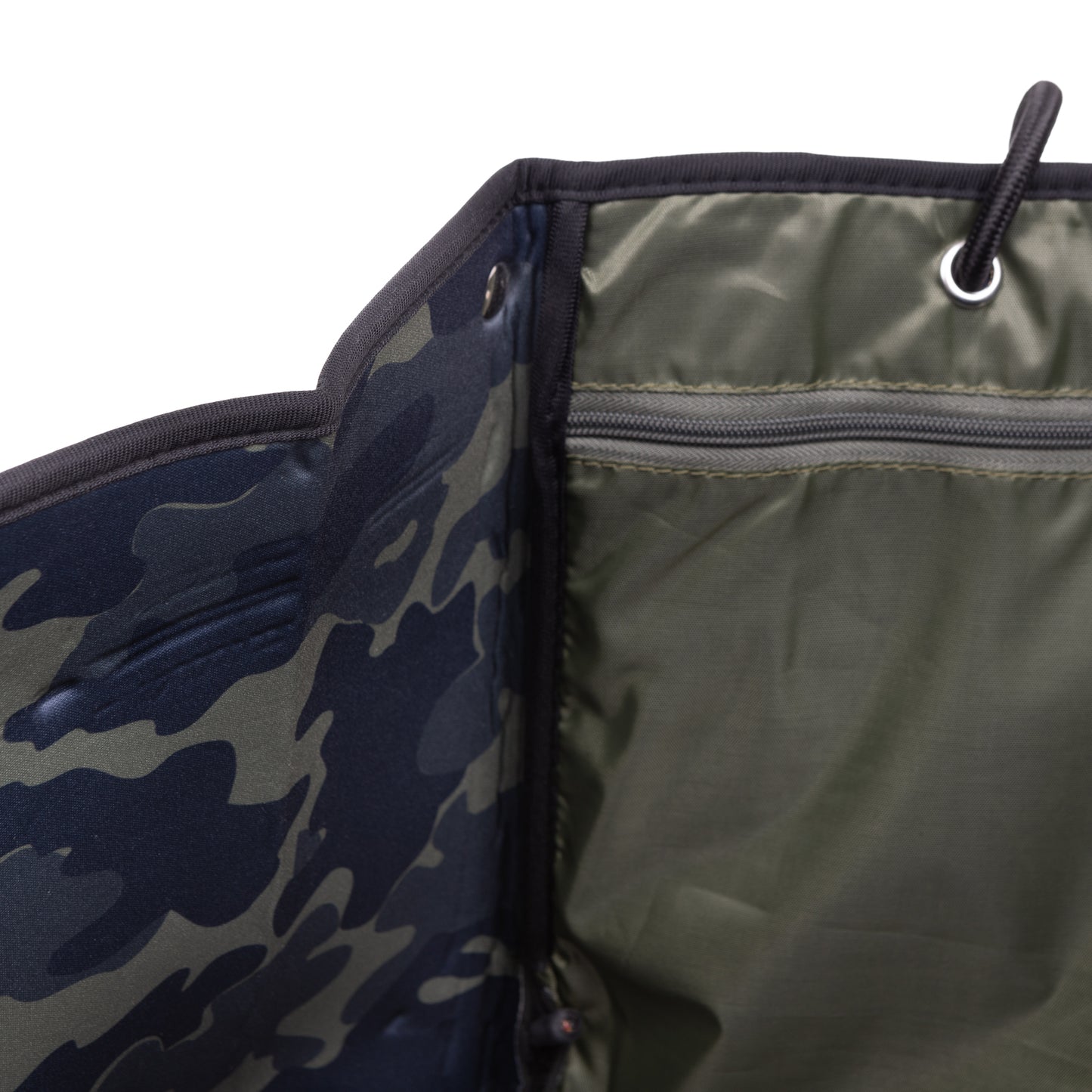 Taschen / Neopren-Samt-Tasche Lilly - Schwarz-Camouflage Khaki