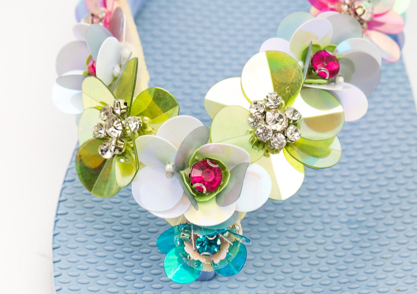 Flip-Flop / Blumen - Hellblau