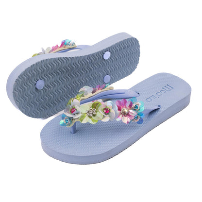 Flip-Flop / Blumen - Hellblau