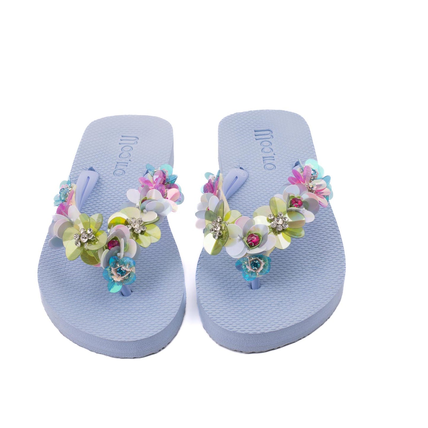 Flip-Flop / Blumen - Hellblau