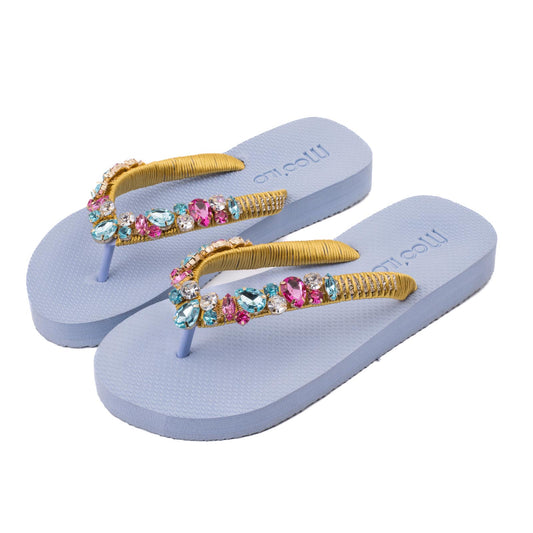 Flip-Flop / Hellblau - Band - Gold