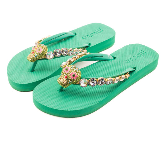 Flip-Flop / Totenkopf - Grün
