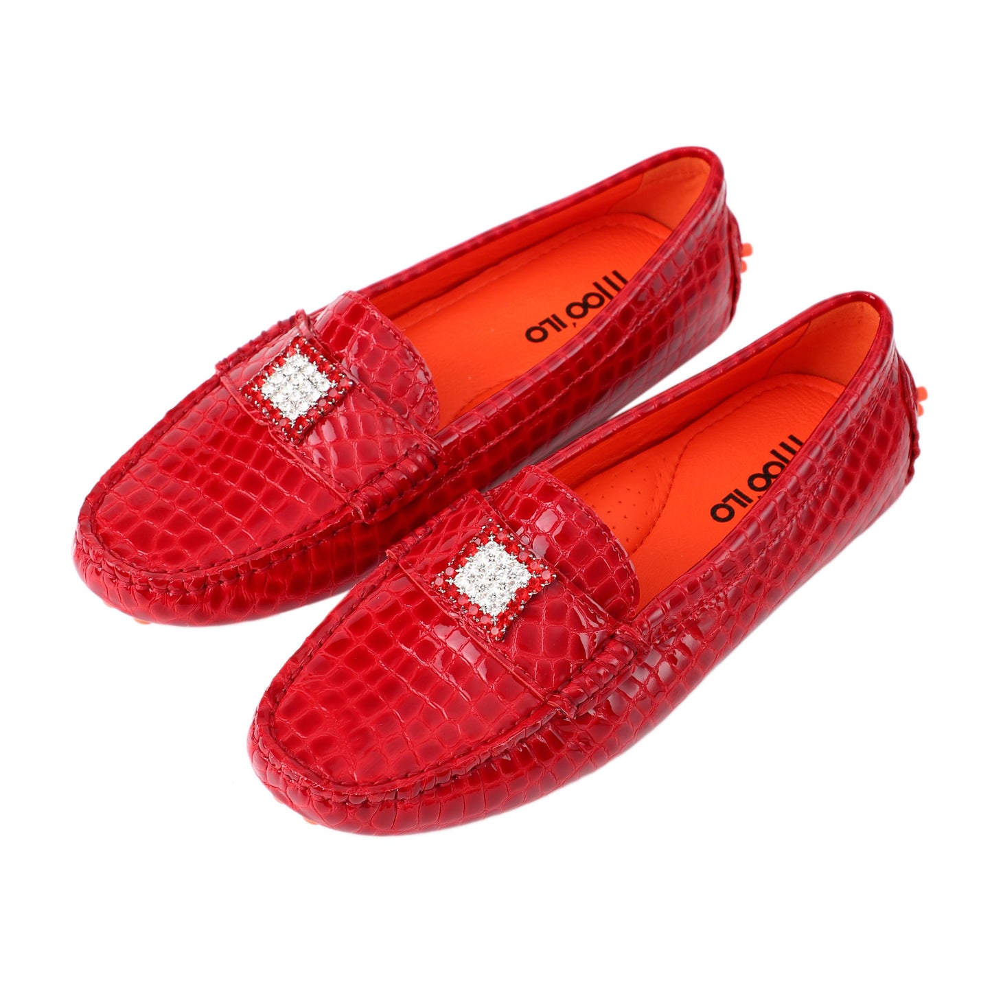 Schuhe / Moccasins - Rot Croco