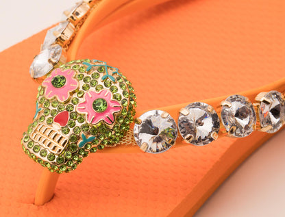 Flip-Flop / Totenkopf - Orange