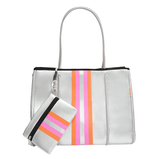 Taschen / Neopren-Shopper Lilly - Metallic Silber